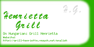 henrietta grill business card